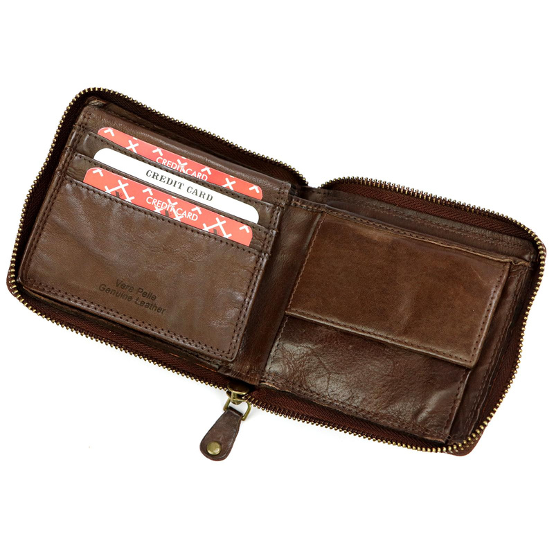 Męski pojemny rozbudowany portfel ze skóry eko VS