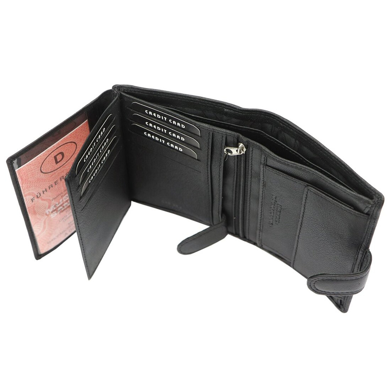 Money Kepper portfel pionowy męski skóra naturalna męski wzór system RFID