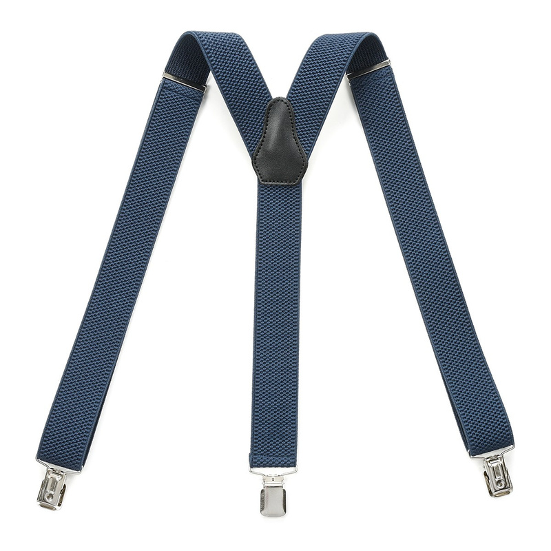 Szelki do spodni męskie eleganckie mocne V granatowe SZ2