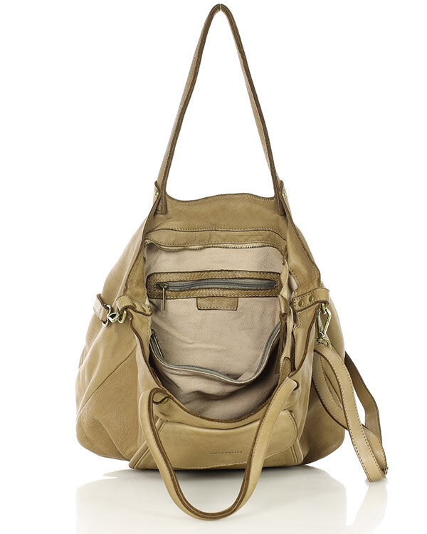 MARCO MAZZINI Torebka skórzana shopper bag ispirato dalla natura brąz