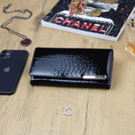 Gregorio damski portfel lakierowany skórzany wzór skóra krokodyla pojemny