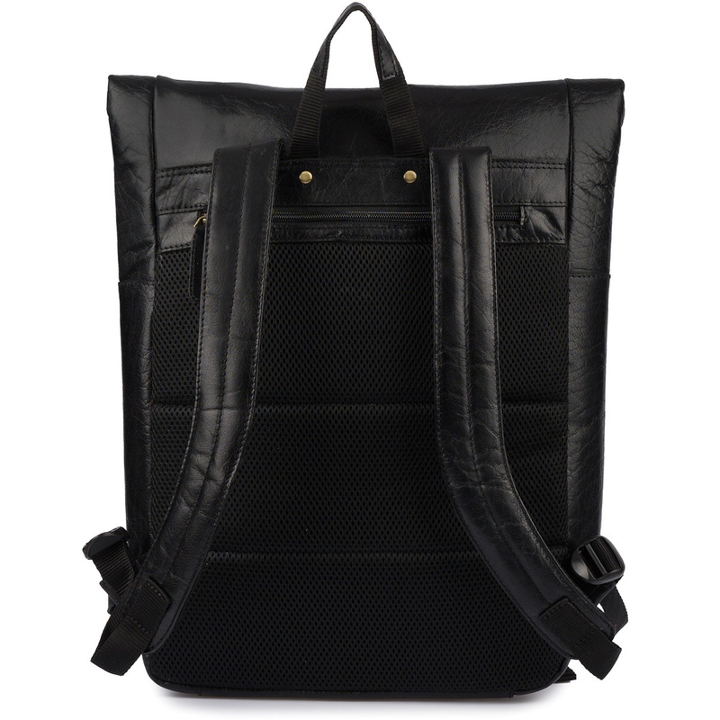 Plecak skórzany na laptopa 15,6 biznesowy duży A4 pojemny czarny premium Beltimore N19