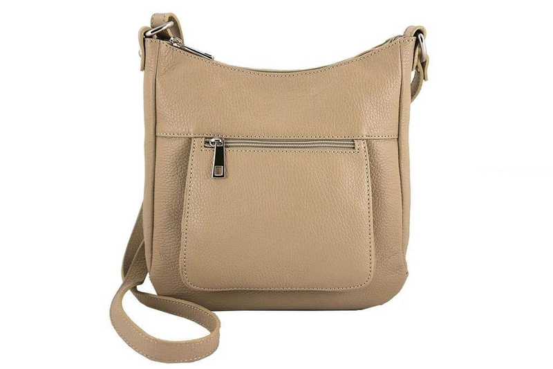 Modna włoska listonoszka skórzana - Zielony ciemny