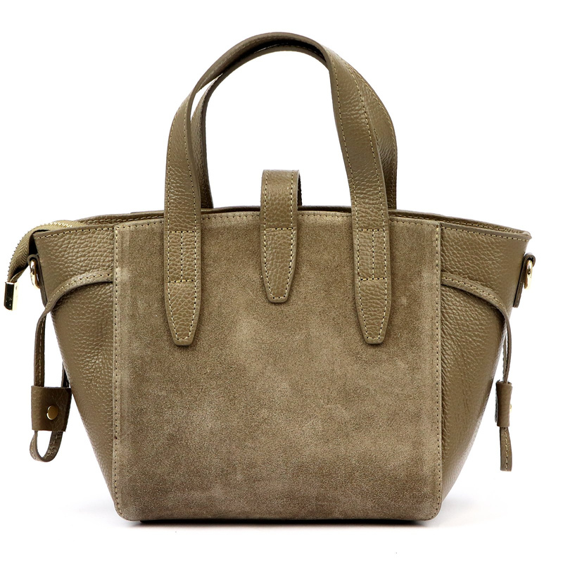 Luka Skórzany damski kuferek torebka do ręki z dopinanym paskiem elegancki