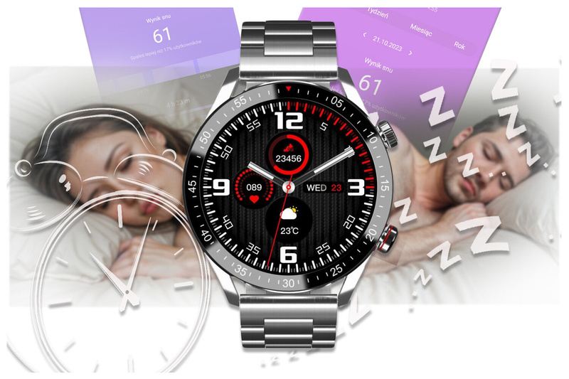 SMARTWATCH MĘSKI GRAVITY GT4-3 - WYKONYWANIE POŁĄCZEŃ, KROKOMIERZ (sg023c)