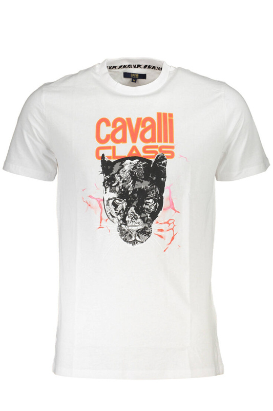 CAVALLI CLASS T-SHIRT MĘSKI Z KRÓTKIM RĘKAWEM BIAŁY