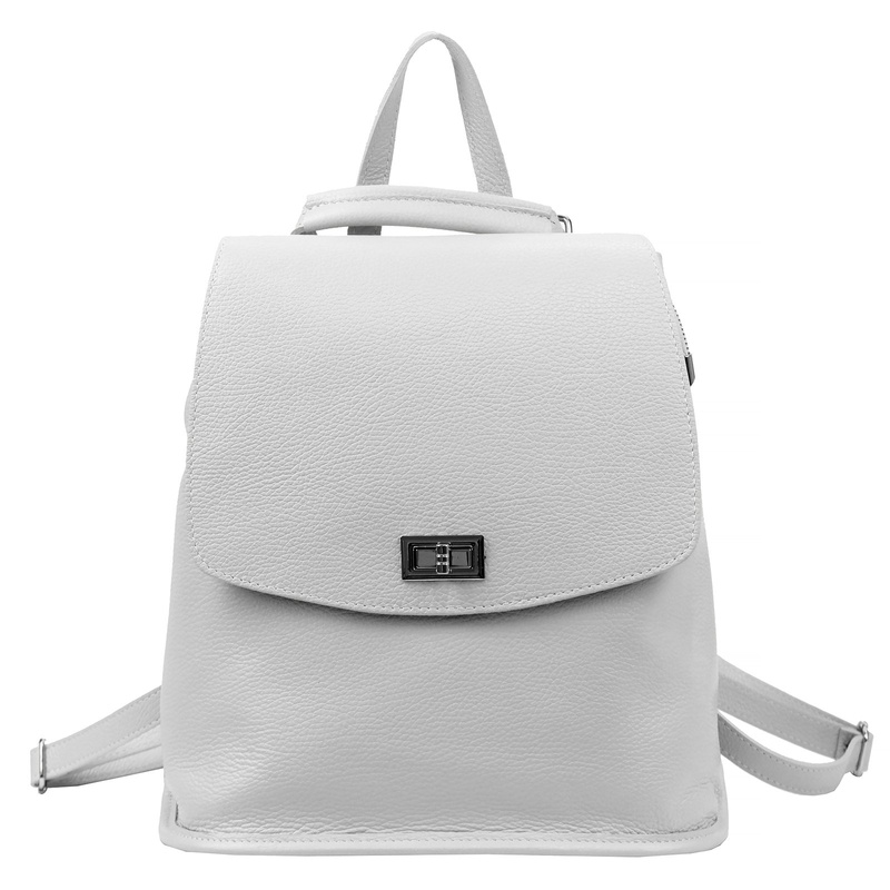 Damski funkcjonalny plecak-torebka skórzany pojemny miejski na ramię