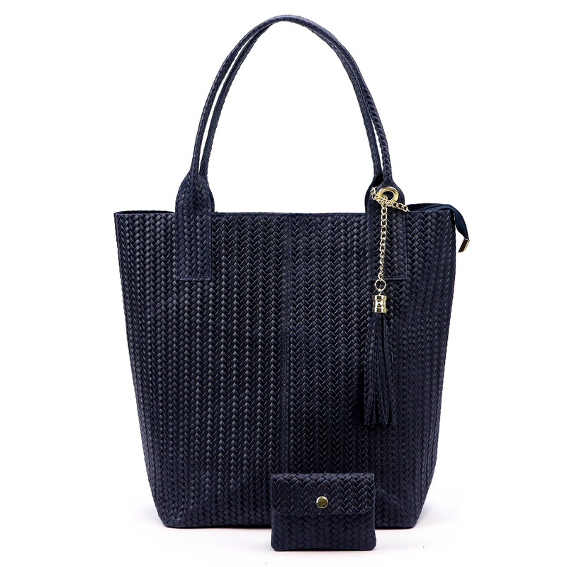 Vera Pelle damska shopperbag z dwoma etui torebka portfel skóra naturalna