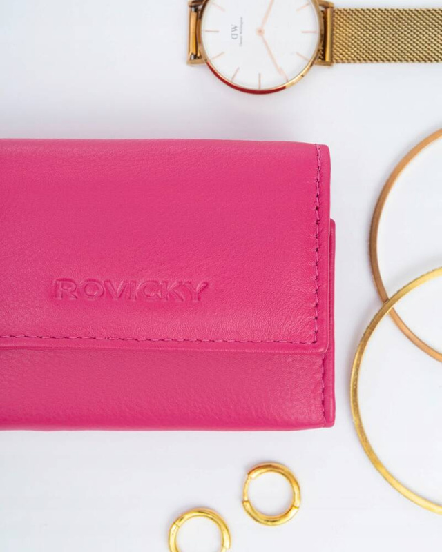 Rovicky Portfel Damski Mała Portmonetka Skóra Naturalna Przegrody Kieszeń