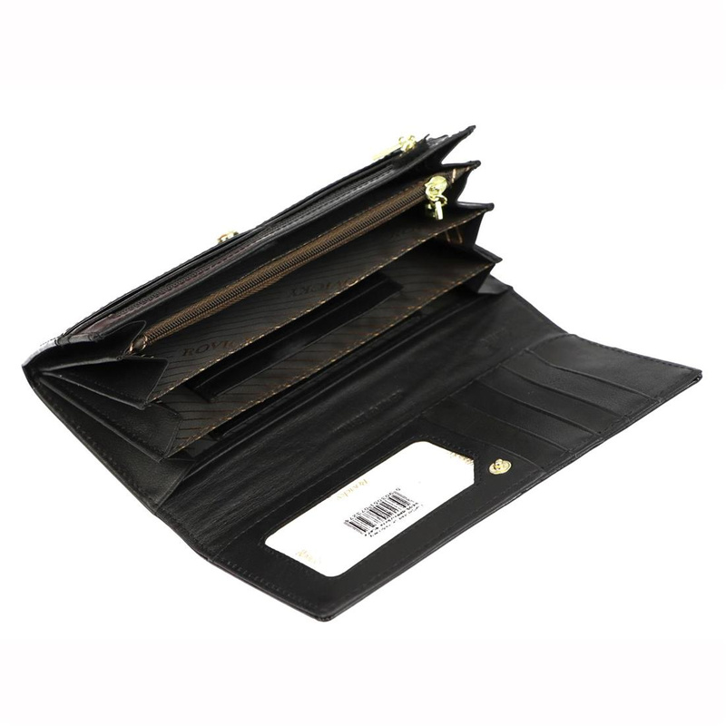 Skórzany damski portfel Rovicky 8805-BPRN RFID