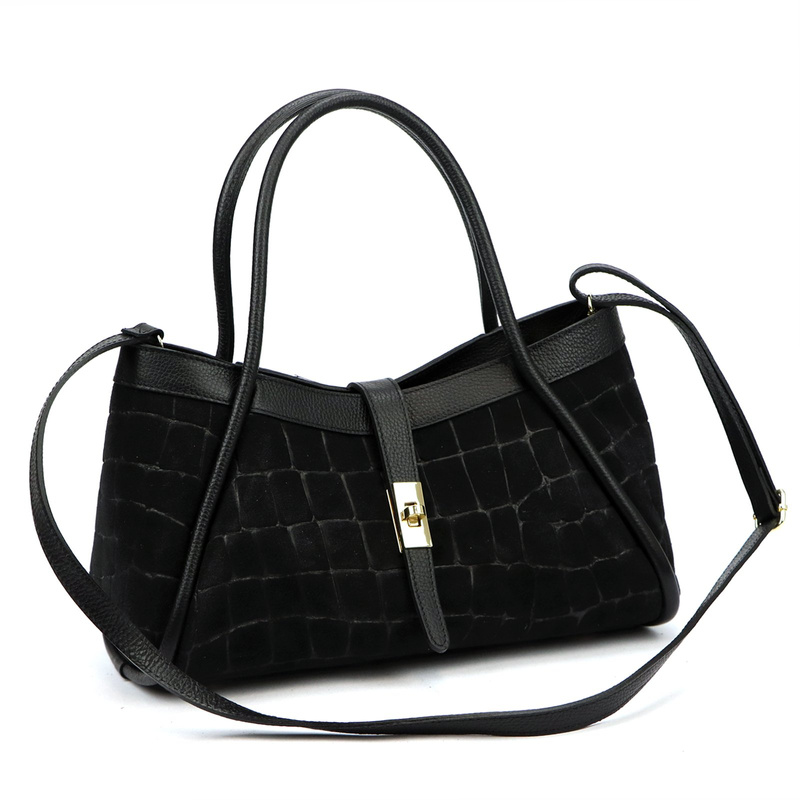 Skórzana torebka Camilla PREMIUM 10.014 CROCO z paskiem