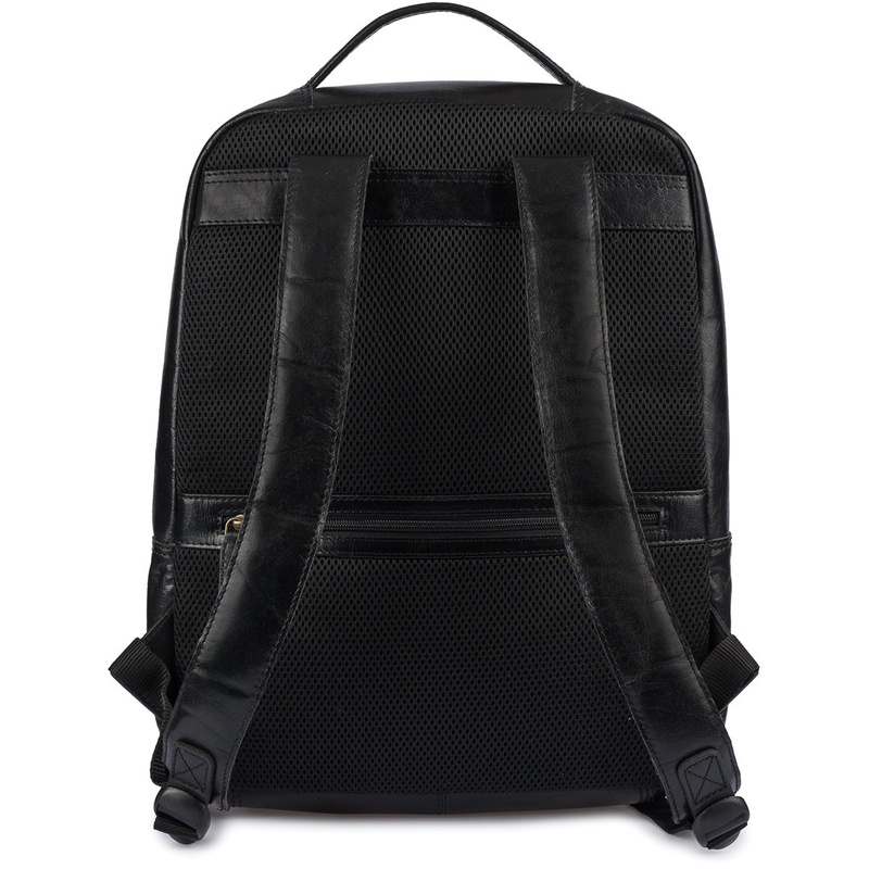 Plecak skórzany na laptopa 15,6 biznesowy duży A4 pojemny czarny premium Beltimore N05