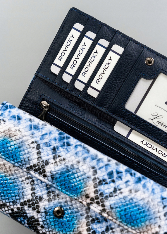 skóra naturalna + Damski portfel ze skóry ekologicznej Cavaldi PX28-DNH