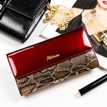 Skórzany damski portfel Peterson PTN BS-415 SNAKE