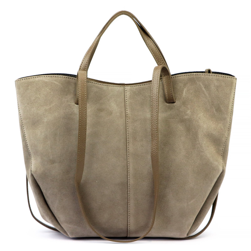 Stylowa Duża zamszowa damska shopperbag elegancka torebka na ramię Luka