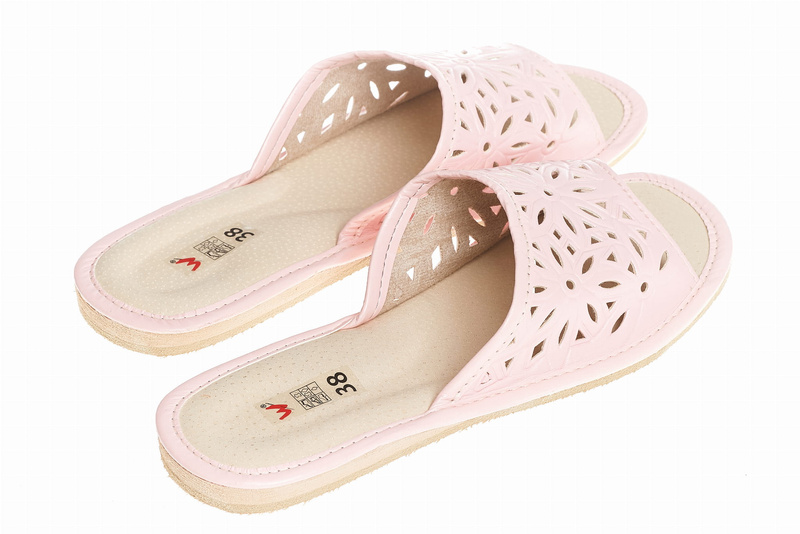 Wójciak Podhale Damskie kapcie skóra naturalna domowe klin 1,5 cm