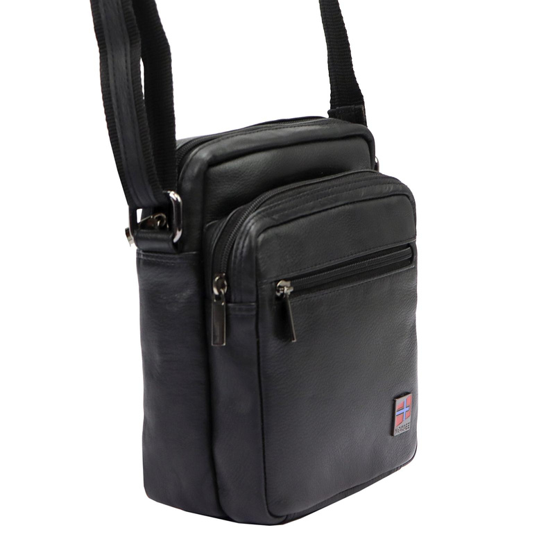 Nordee męska saszetka skóra naturalna torba na ramię z kieszeniami