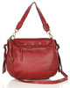 Marco Mazzini Torebka classic saddle bag ze skóry naturalnej na ramie czerwony