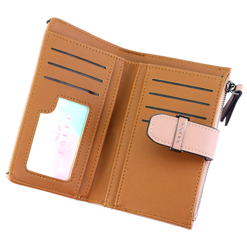 Eslee Duży Portfel Damski Podłużny Pionowy Skóra Eko Na Zatrzask