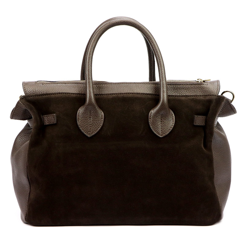 Camilla damski kuferek duża torebka do ręki skóra naturalna dopinany pasek