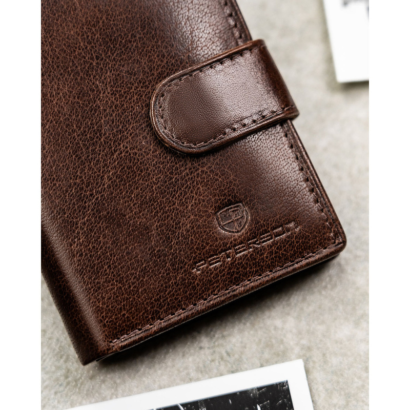 Skórzany męski portfel Peterson PTN RM-12L-BUF