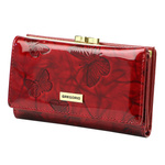 Damski podłużny portfel wzór w motyle Gregorio