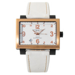 Zegarek MONTRES DE LUXE 091691WH-GOLD. Kwarcowy, Kolor biały. Kobieta.