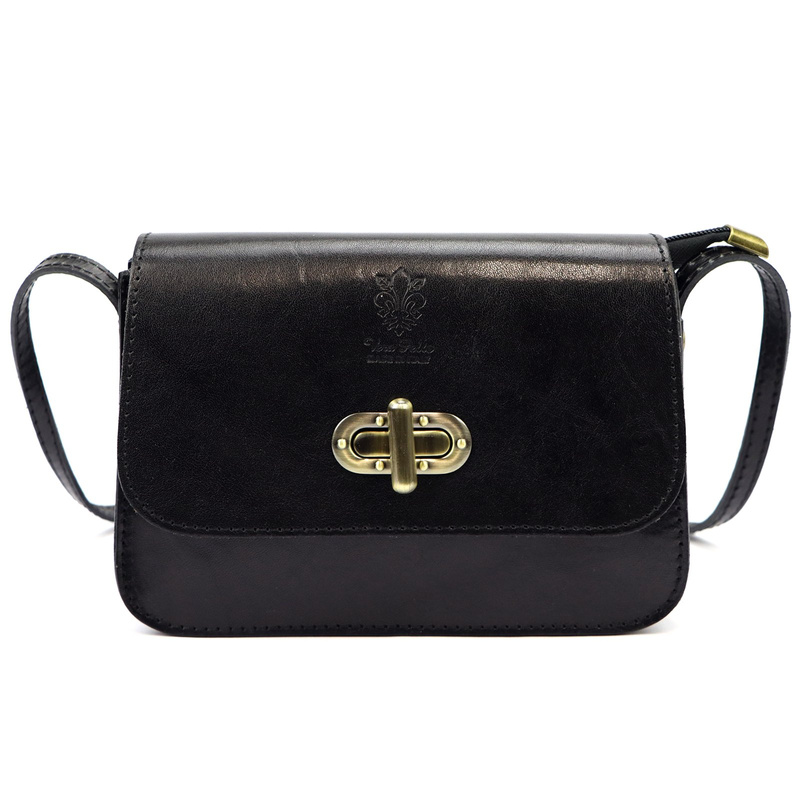 Florence Skórzana elegancka damska listonoszka torebka na ramię z klapą