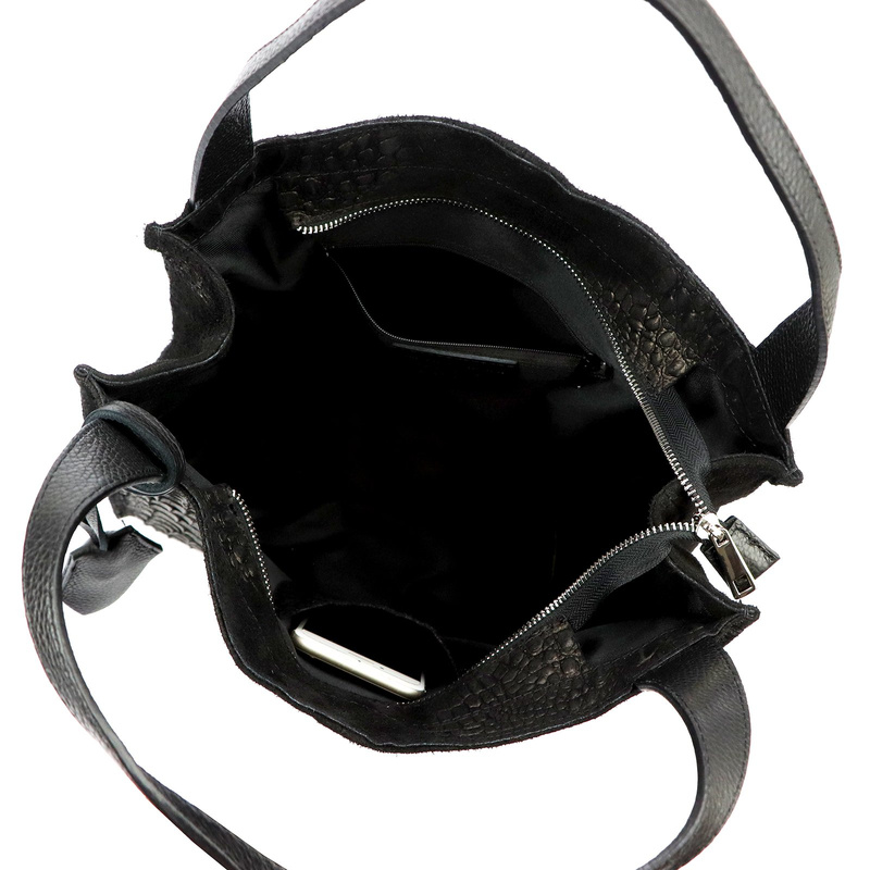 Vera Pelle shopperbag skórzana wzór skóra krokodyla torebka na ramię