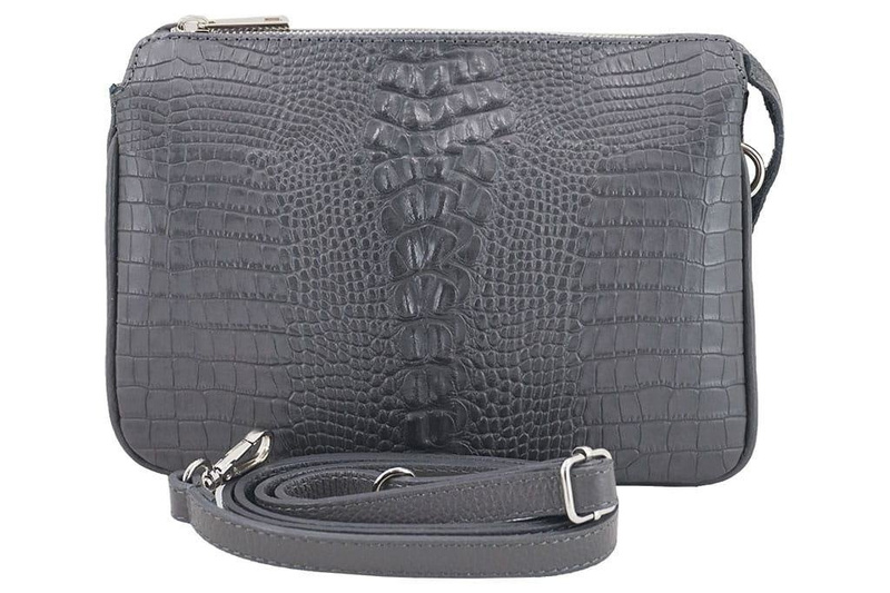 Torebka damska z motywem CROCO - Bordowa