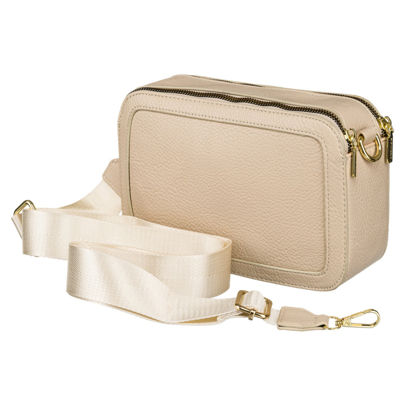 Miejska torebka damska na ramię w beżowym kolorze wykonana ze skóry ekologicznej - Rovicky