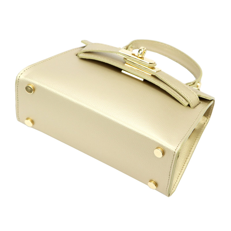 Mały damski kuferek listonoszka skórzana torebka do ręki z paskiem Luka