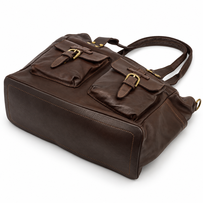 PELLE LAVATA Skórzana Torebka ShopperBag A4 Skórzana Old Look 3 Kieszenie