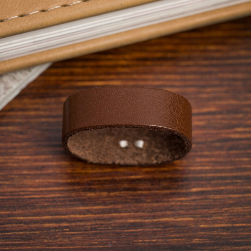 Klasyczna brązowa Szlufka do PASKA 3,5 cm ze skóry skórzana uniwersalna