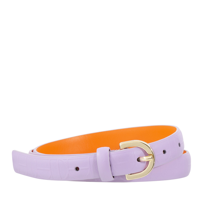 DUDU Damski skórzany pasek Skinny Waist Belt, Made in Italy, H 20mm, do sukienek, spodni jeansowych, ze złotą klamrą
