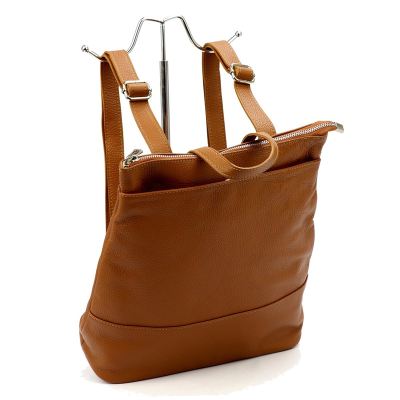 Luka Skórzany damski miejski plecak na ramię z kieszeniami pojemny