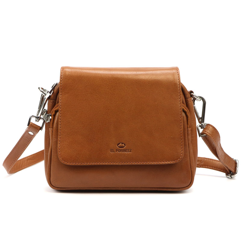 El Forrest damska listonosza skórzana torebka przez ramię z kieszeniami
