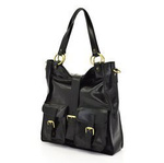 Skórzana duża torebka na ramię shopperbag premium