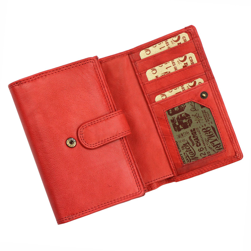 Route 66 damski portfel podłużny skóra naturalna pojemna portmonetka