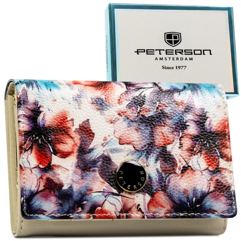 skóra naturalna + Damski portfel ze skóry ekologicznej Peterson PTN PX30-PF2