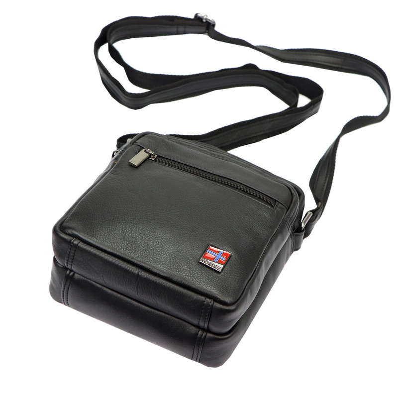 Nordee męska saszetka skóra naturalna torba na ramię z kieszeniami