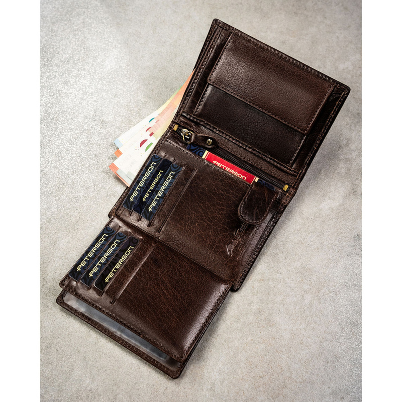 Skórzany męski portfel Peterson PTN N4-BUF