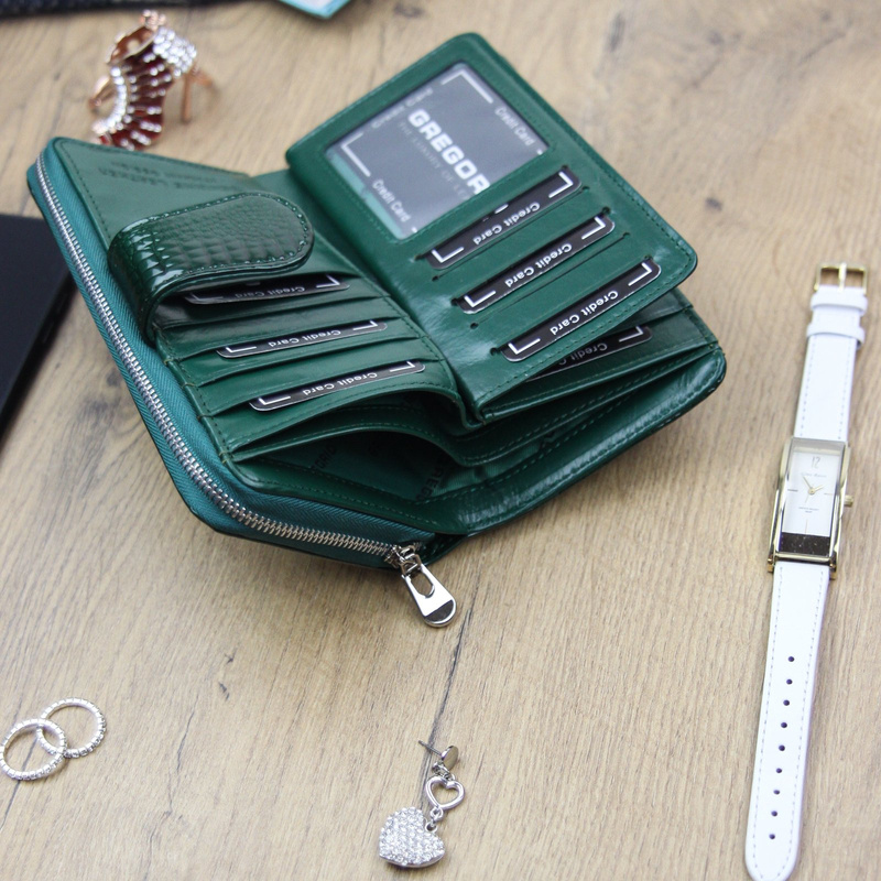 skóra naturalna + Damski portfel ze skóry ekologicznej Gregorio GL-116