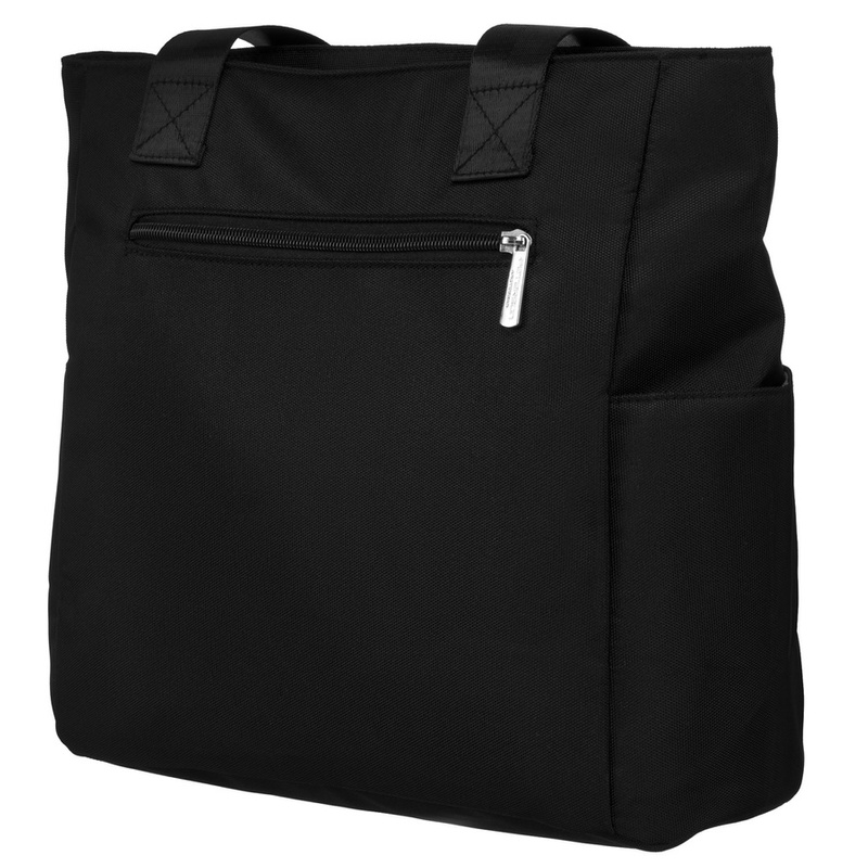 Duża torebka damska w czarnym kolorze zawieszona na wygodnych uchwytach - Peterson