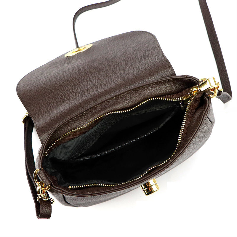 Vera Pelle damska listonoszka skóra naturalna torebka przez ramię z klapą