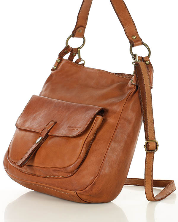 Torebka worek skóra naturalna hobo bag - MARCO MAZZINI camel