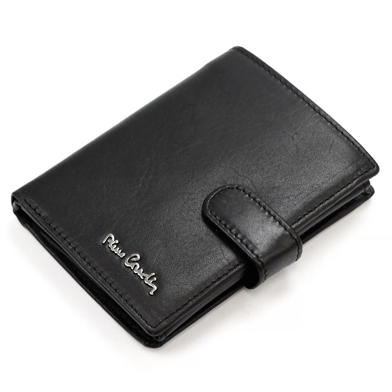 Pierre Cardin skórzany pionowy portfel i pasek do spodni męski zestaw