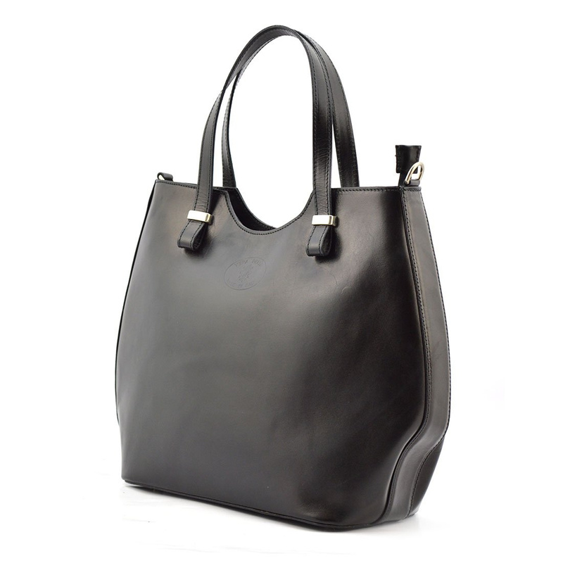 Elegancka stylowa duża skórzana shopperka do ręki