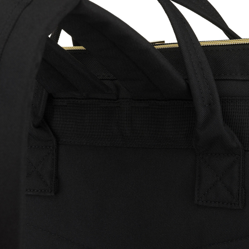 Plecak damski z poliestru w szaro-czarnym kolorze, idealny na bagaż podręczny - Peterson