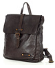 MARCO MAZZINI Miejski plecak skórzany w stylu old look handmade leather ciemny brąz caffe